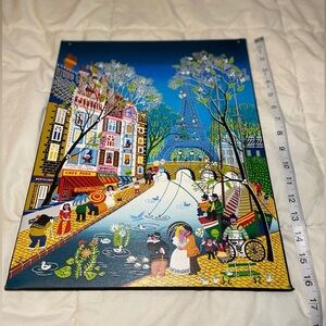 Vintage Vinyl Print of Eiffel Tower